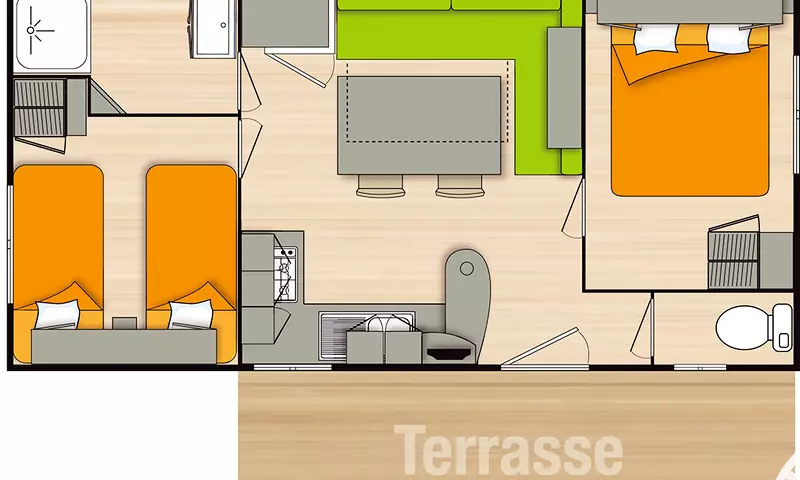 Mobil Home Confort 3 Pièces 4/6 Personnes