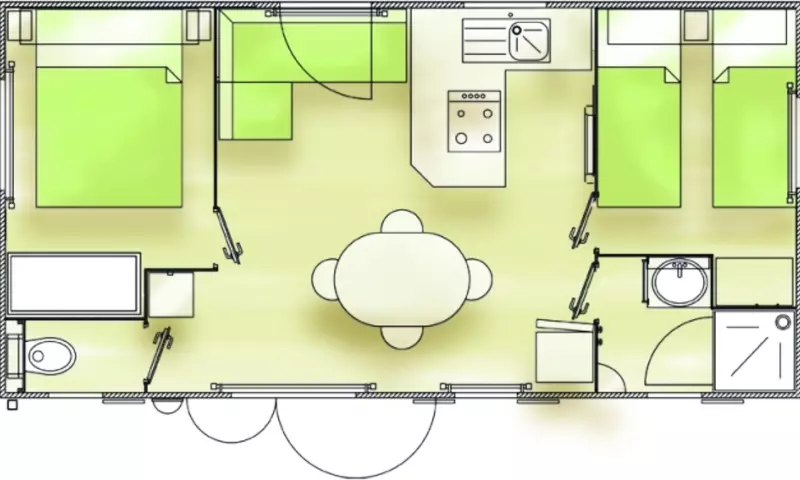 Mobil Home Grand Confort 3 Pièces 4/6 Personnes