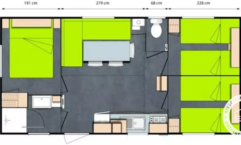 Mobil Home Family 4 Pièces 6 Personnes + TV