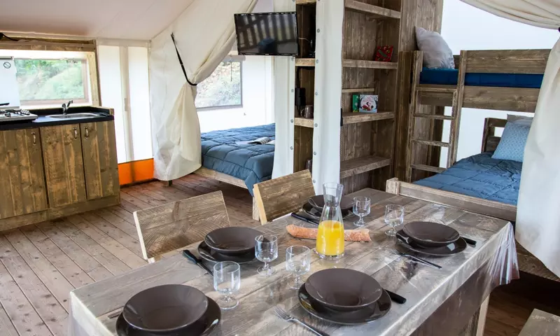 Tente Lodge Woody 3 pièces 5 personnes Sans Sanitaires