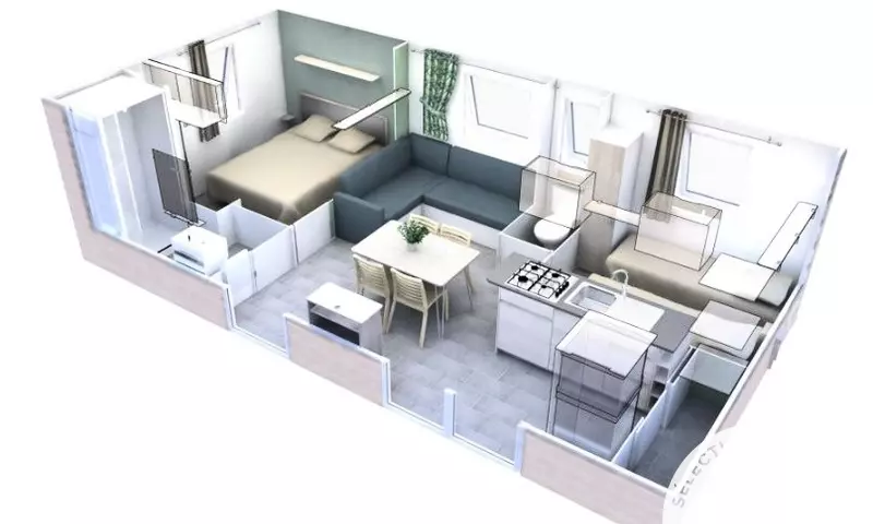 Mobil Home 3 Pièces 4/6 Personnes Climatisé + TV