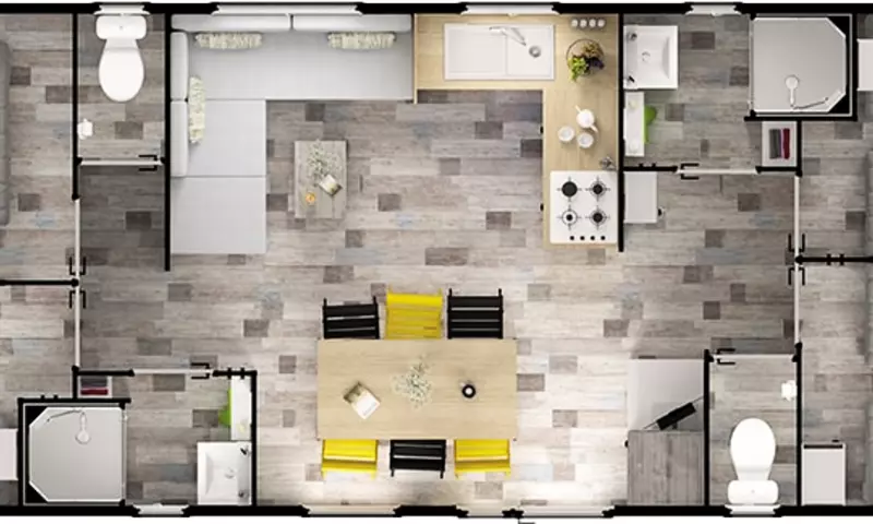 Mobil home VIP 5 pièces 8 personnes Climatisé