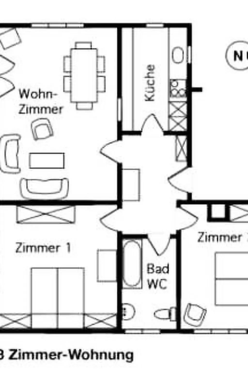 Résidence Aloa Appartement/Fewo, Bad, WC, 2 Schlafräume 3.5-Zimmerwohnung