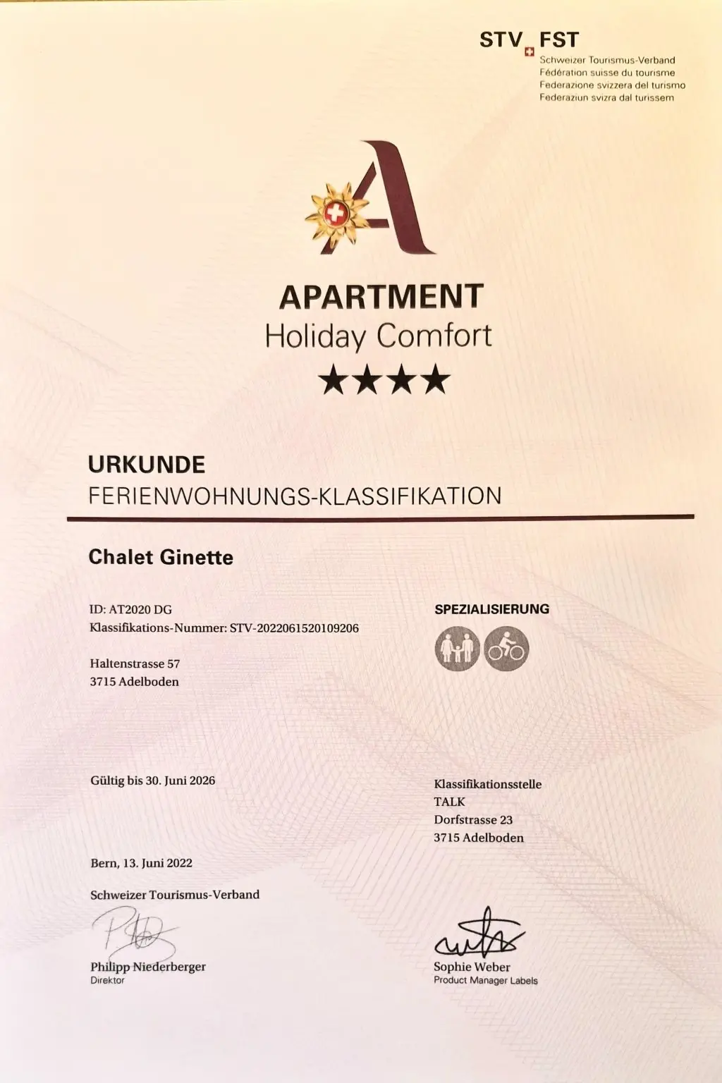 Résidence Chalet Ginette Appartement/Fewo, Bad, WC, 2 Schlafräume