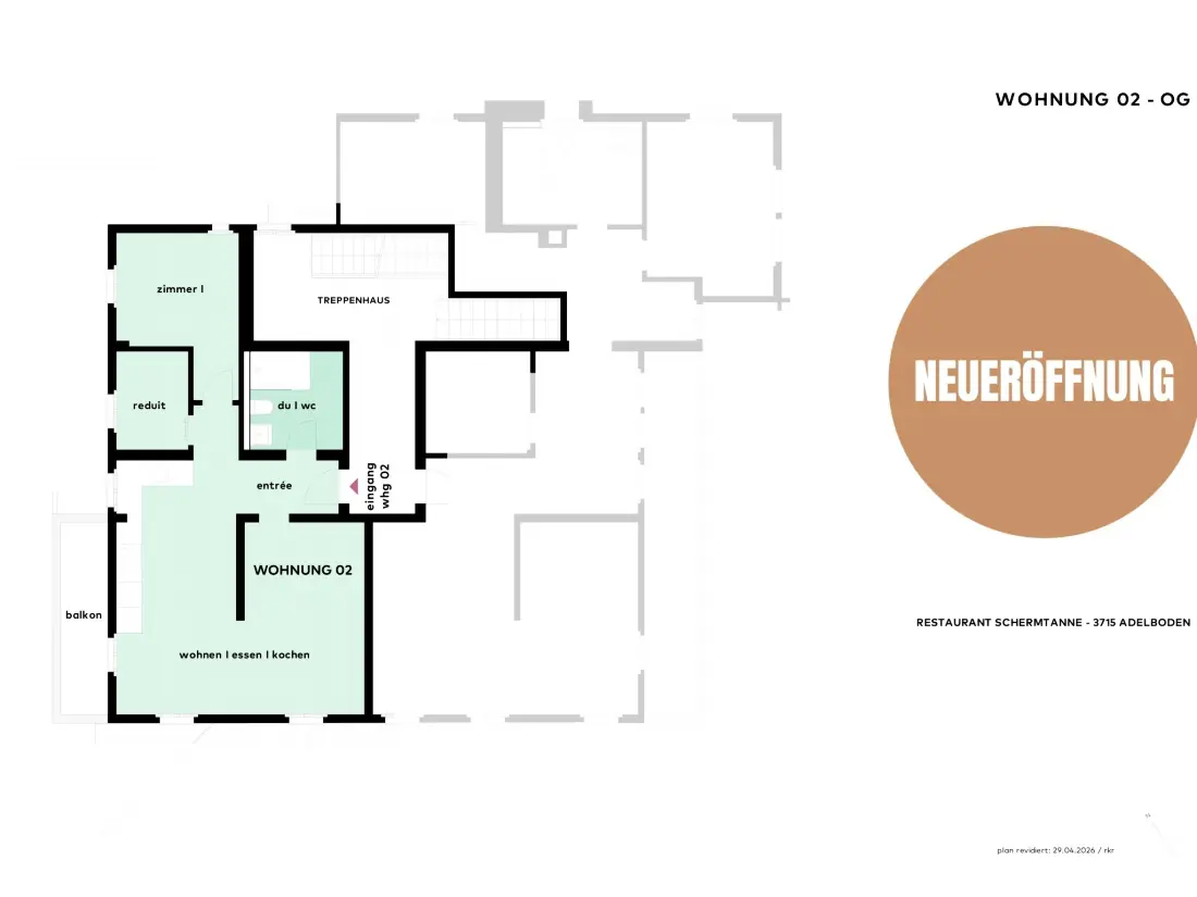 Résidence Schermtanne Appartement/Fewo, Bad, WC, 2 Schlafräume Wohnung Nr 2