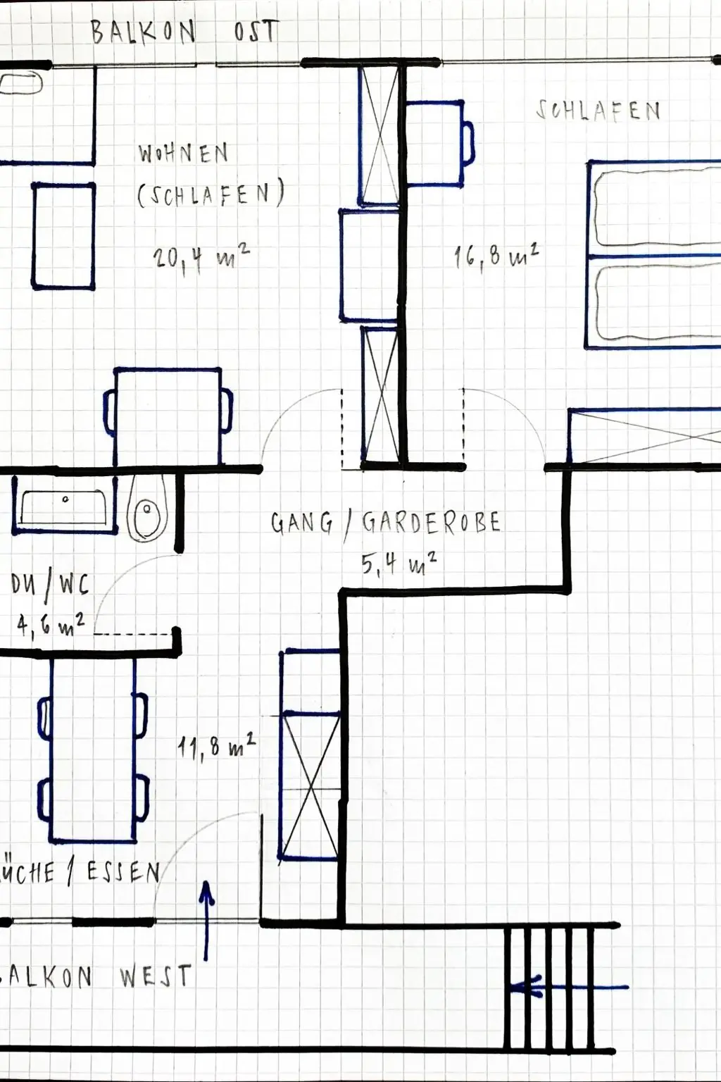 Résidence Uf dr Fuhre Appartement/Fewo, Dusche, WC, 1 Schlafraum 2-Zimmerwohnung
