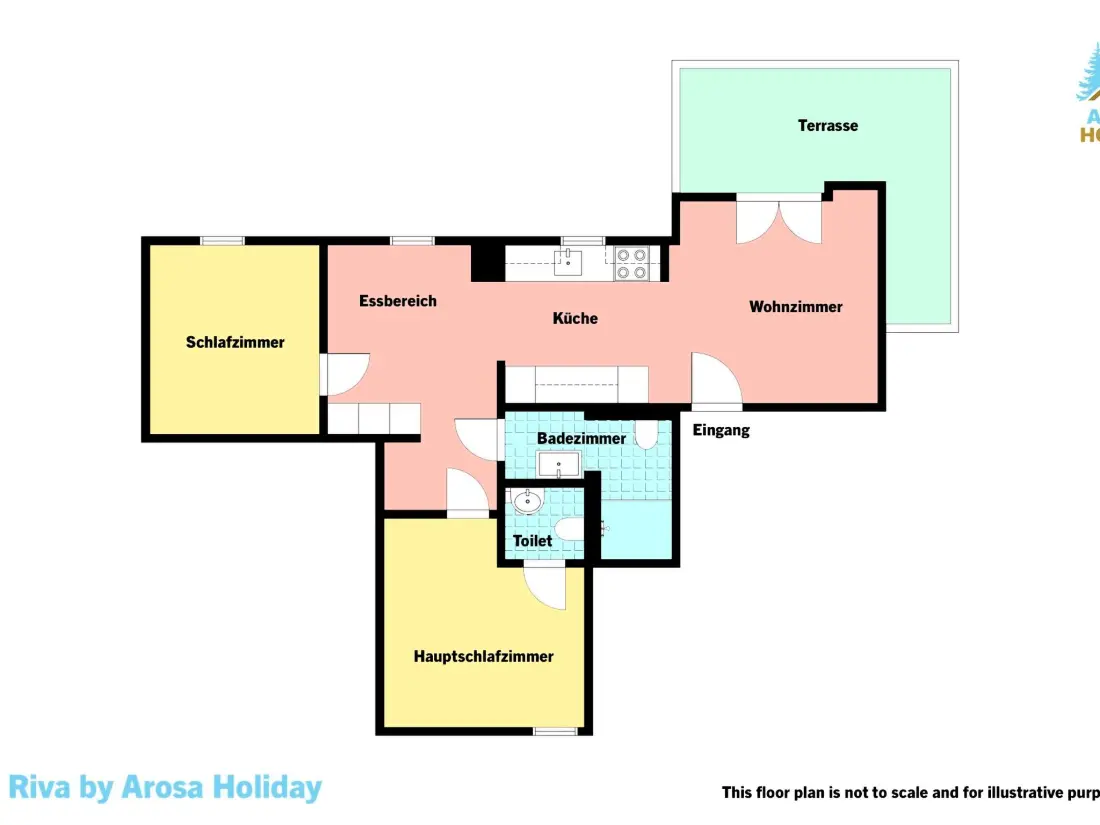 Résidence Bella Riva by Arosa Holiday Appartement/Fewo, Dusche oder Bad, WC, 5-Bettwohnung