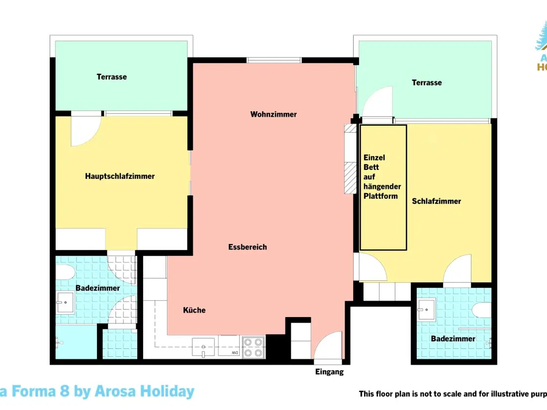 Résidence Chesa Forma by Arosa Holiday Appartement/Fewo, Bad, WC, 5-Bettwohnung