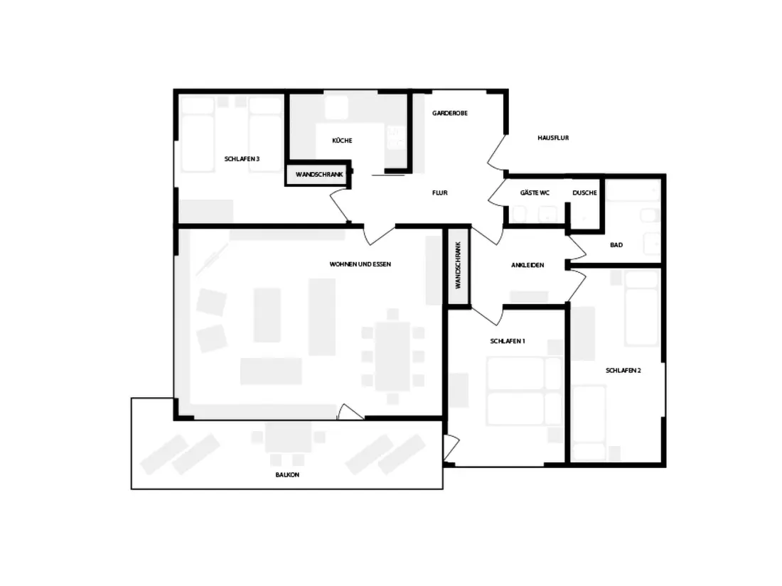 Résidence Haus Mattern - Schafrügg Appartement/Fewo, Dusche und Bad, WC, 6-Bettwohnung