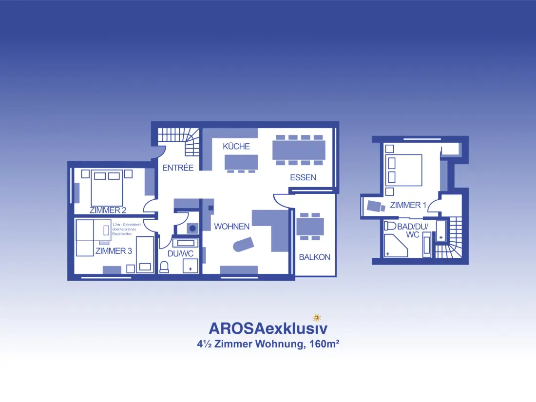 Résidence Juggasunna Appartement/Fewo, Dusche und Bad, WC, 7-Bettwohnung
