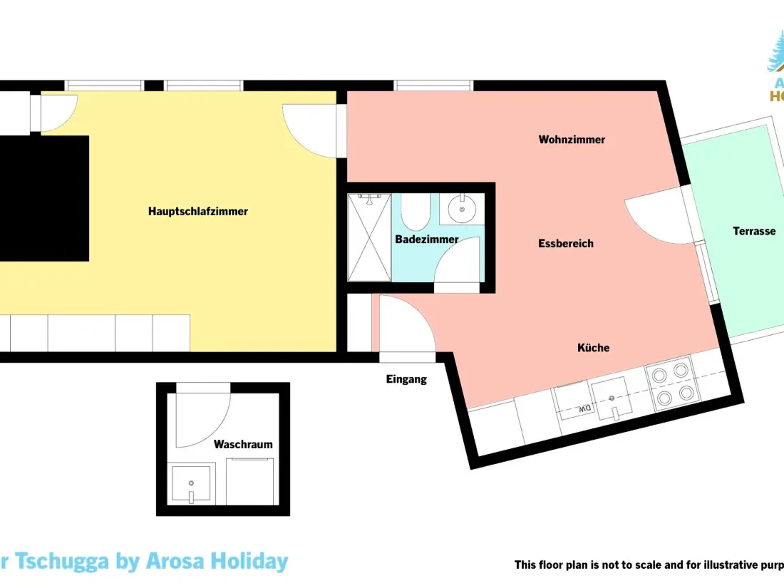 Résidence Koller Tschugga by Arosa Holiday Appartement/Fewo, Dusche, WC, 4-Bettwohnung