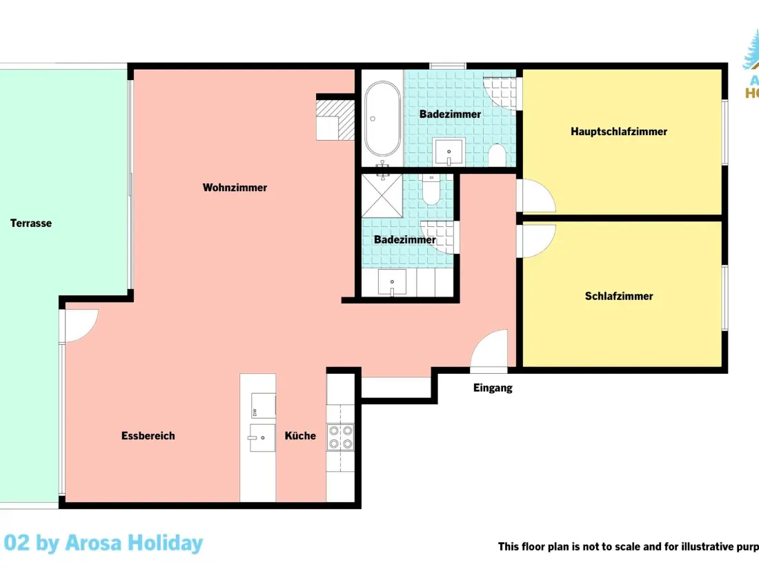 Résidence Salis 02 by Arosa Holiday Appartement/Fewo, Dusche und Bad, WC, 4-Bettwohnung