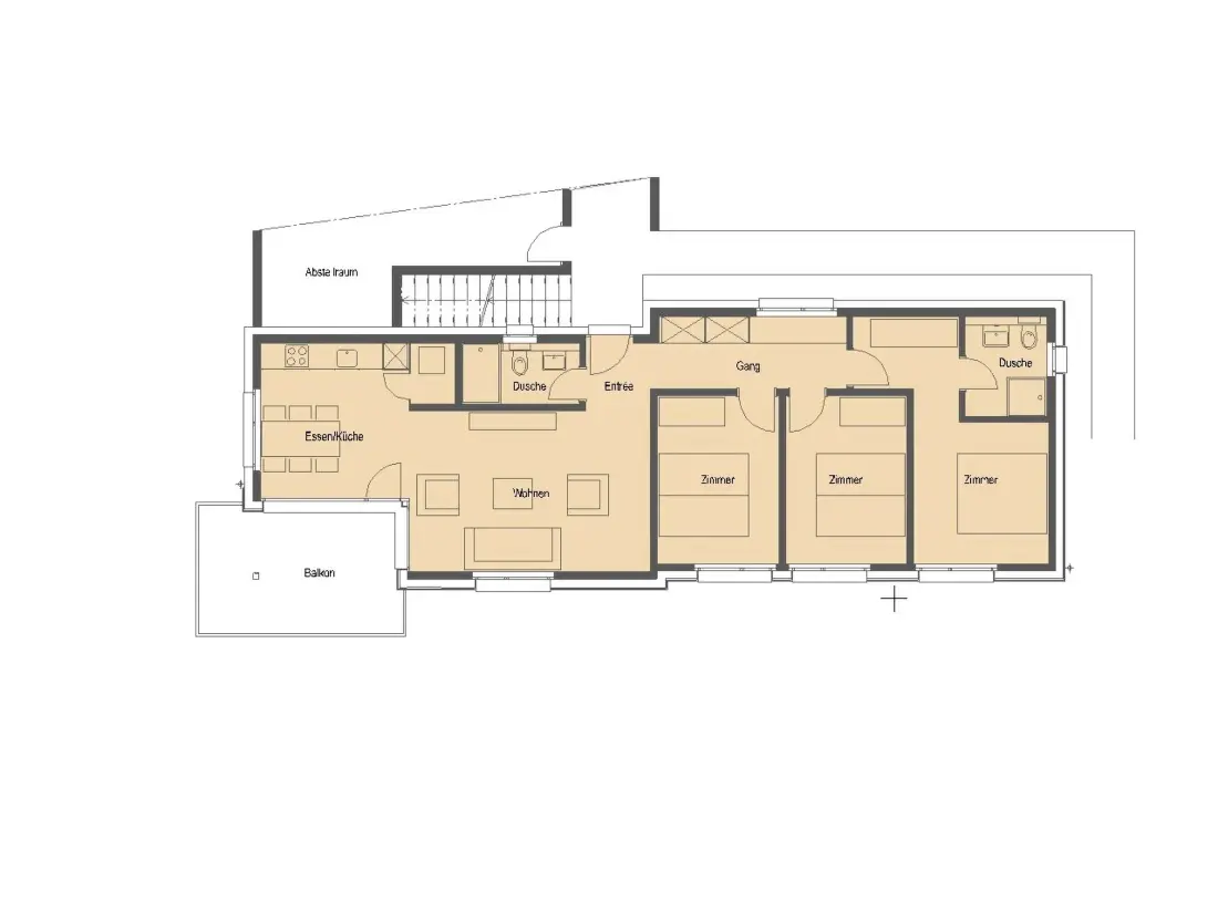 Résidence Huwetz 2. OG Süd Appartement/Fewo, Dusche oder Bad, WC 4 Zimmerwohnung, 6-Betten