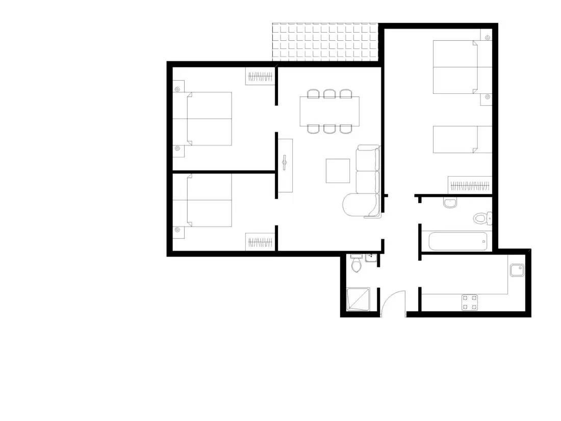 Résidence Bündalodge 1015 Appartement/Fewo, Dusche oder Bad, WC 4-Zimmerwohnung