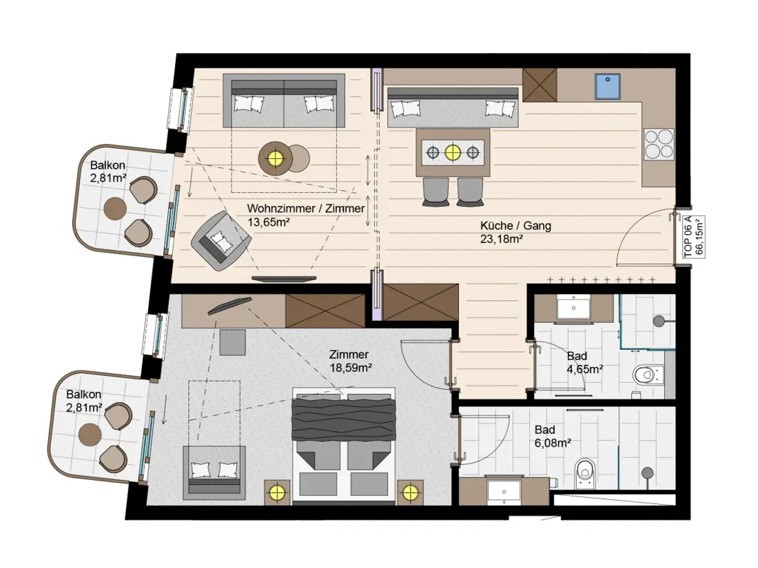 Résidence Premium mit 2 Schlafzimmern