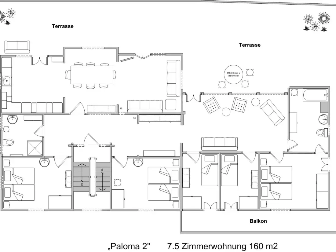 Résidence Paloma II, (Grächen). 8-Bettwohnung