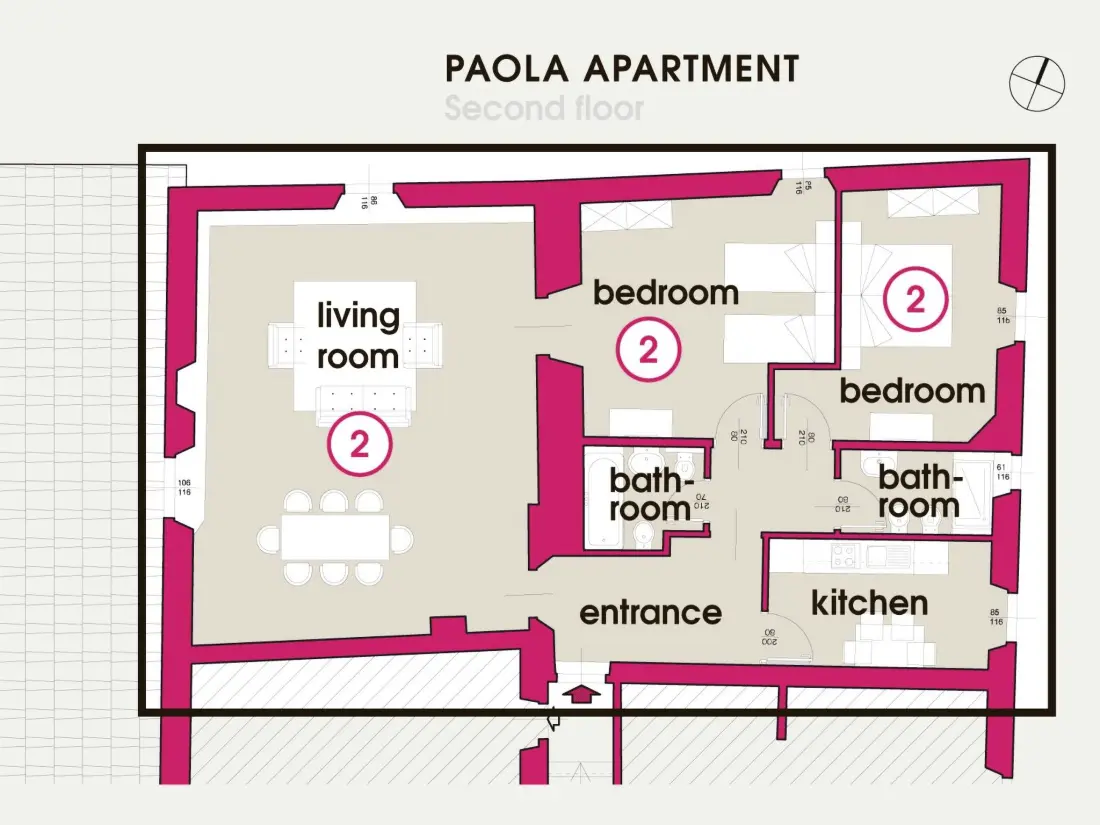 Résidence Schönes Apartment mit 2 Schlafzimmern und 2 Bädern