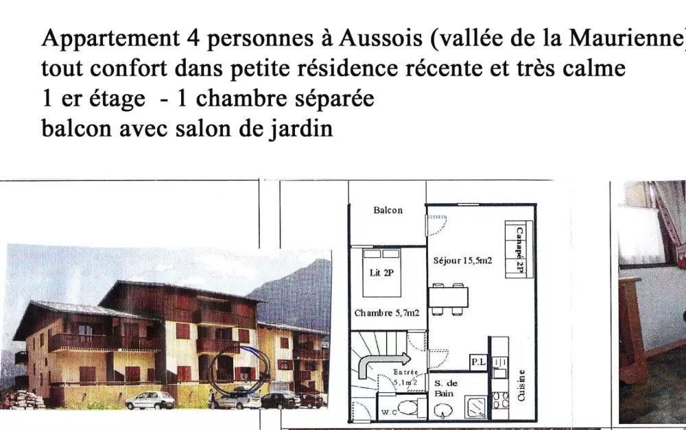 Appartement 2 pièces 4 pers au centre de la station