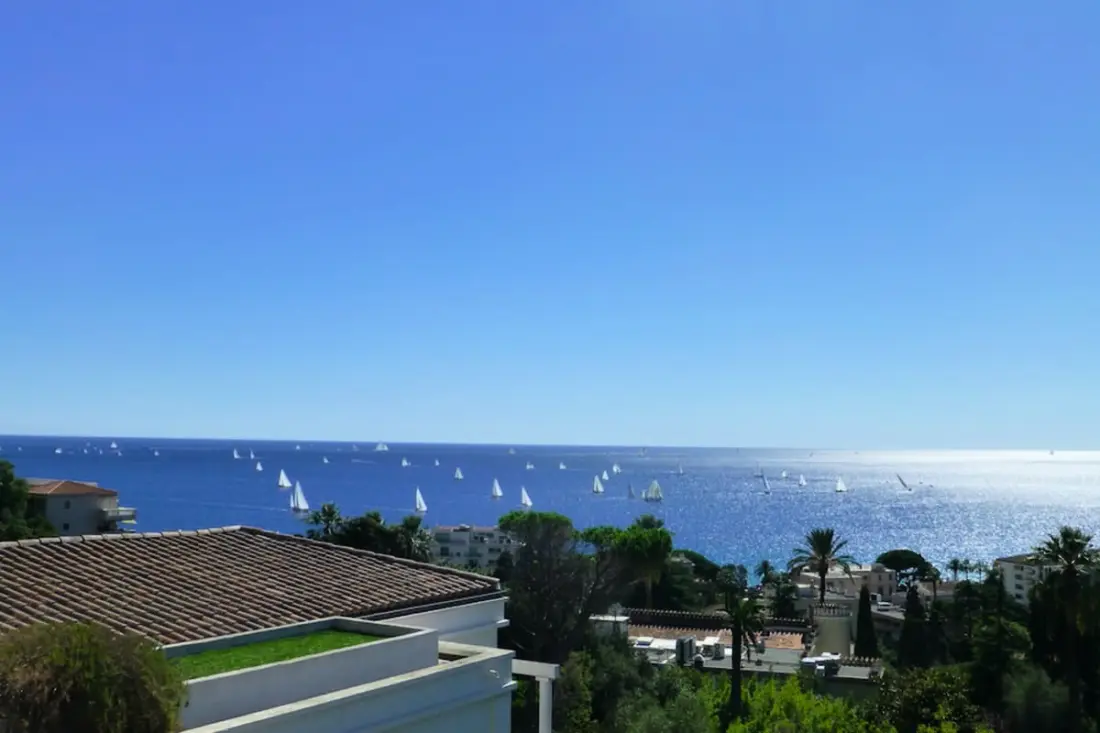 Vue Sur La Mer Et Belle Piscine