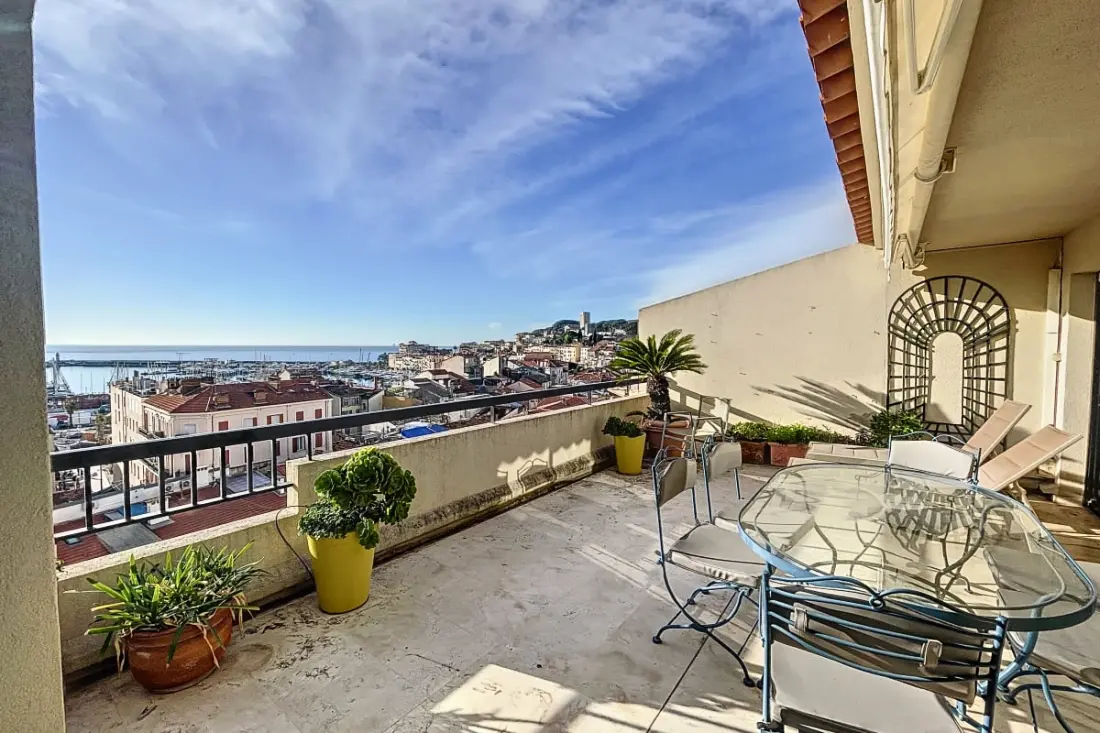 4 Pcs Terrasse Vue Mer Panoramique Baie Cannes à Vos Pieds Olam Properties