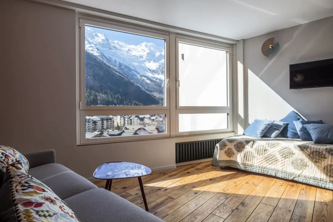 Charmant Studio Vue Mont Blanc Avec Piscine