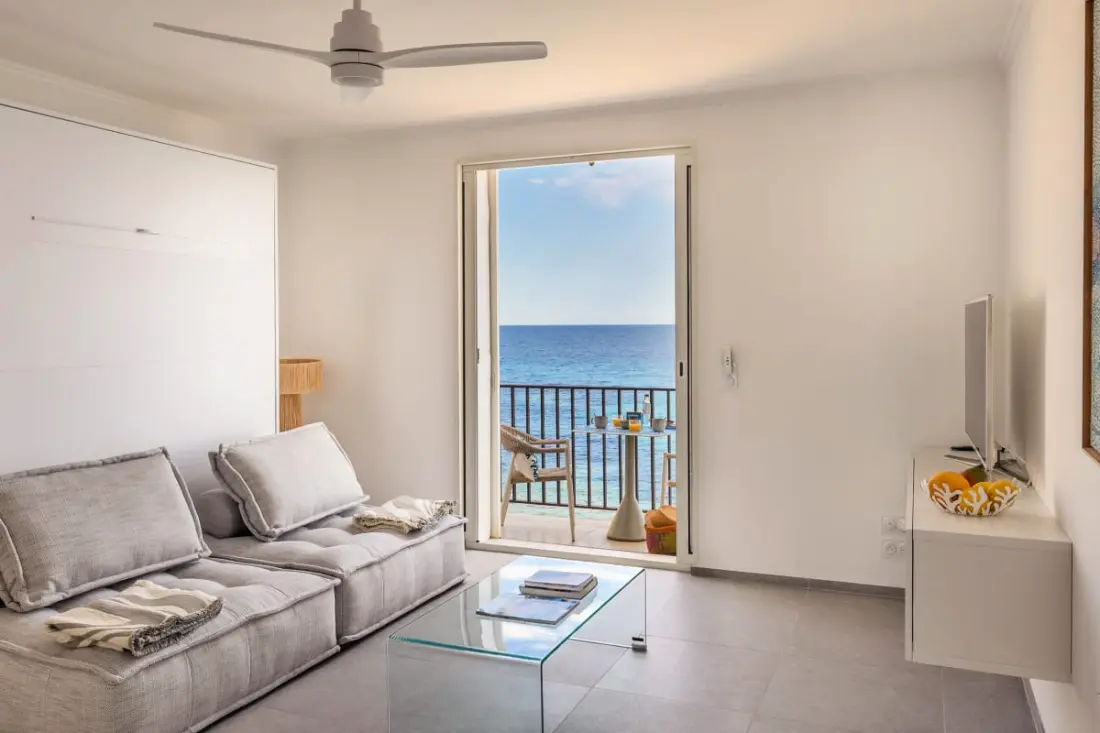 U Mare In Casa – Studio Vue Mer Avec Accès Direct Au Littoral à Erbalunga