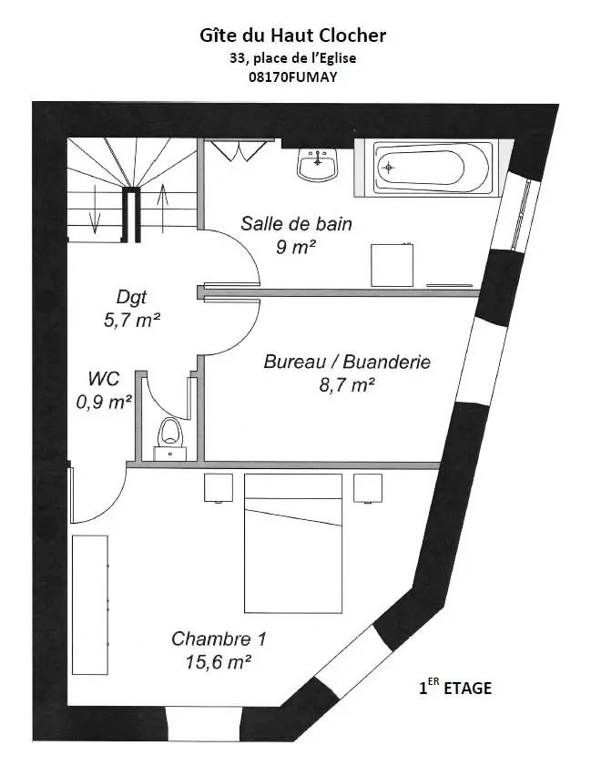 Gîte de France Le haut clocher 2 épis
