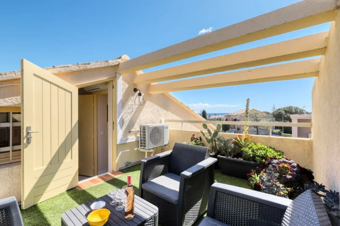 Résidence Duplex 31 étoiles★ T3, Terrasse 18m2 Vue Mer, Proche Plage