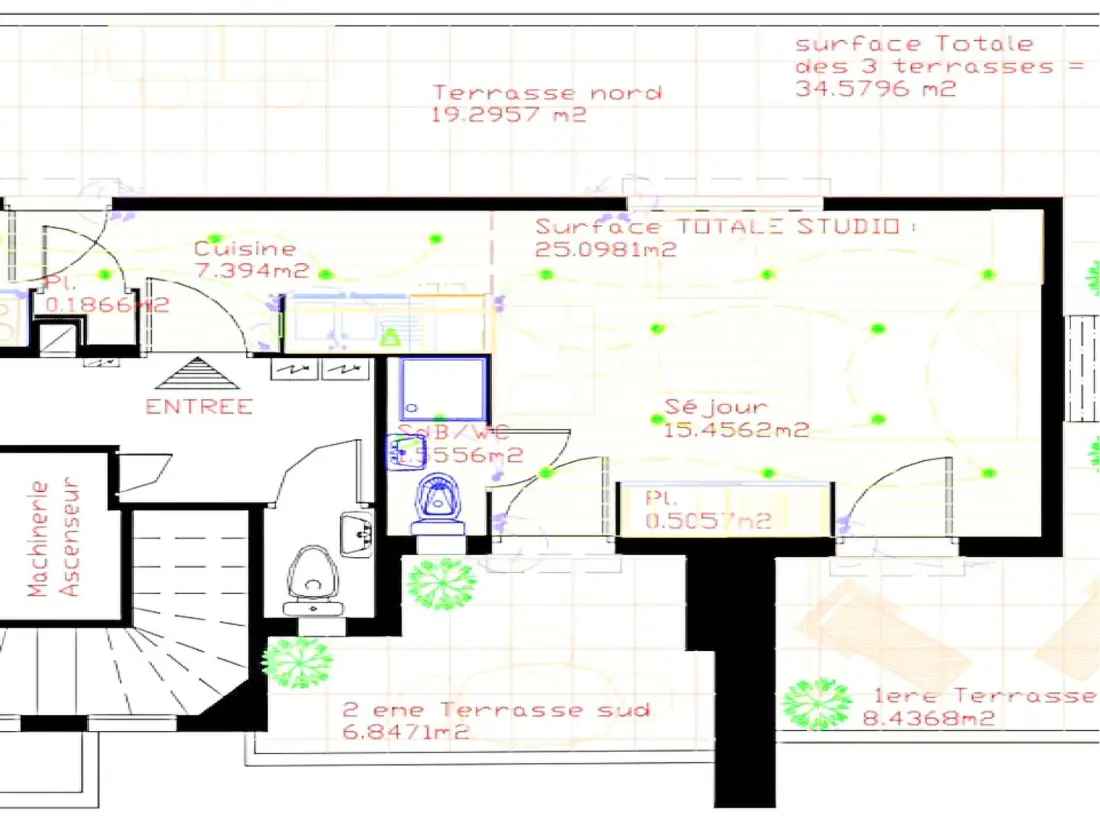 Résidence Möbliertes Studio Agachadou 25m2 mit 3 Terrassen 36m2